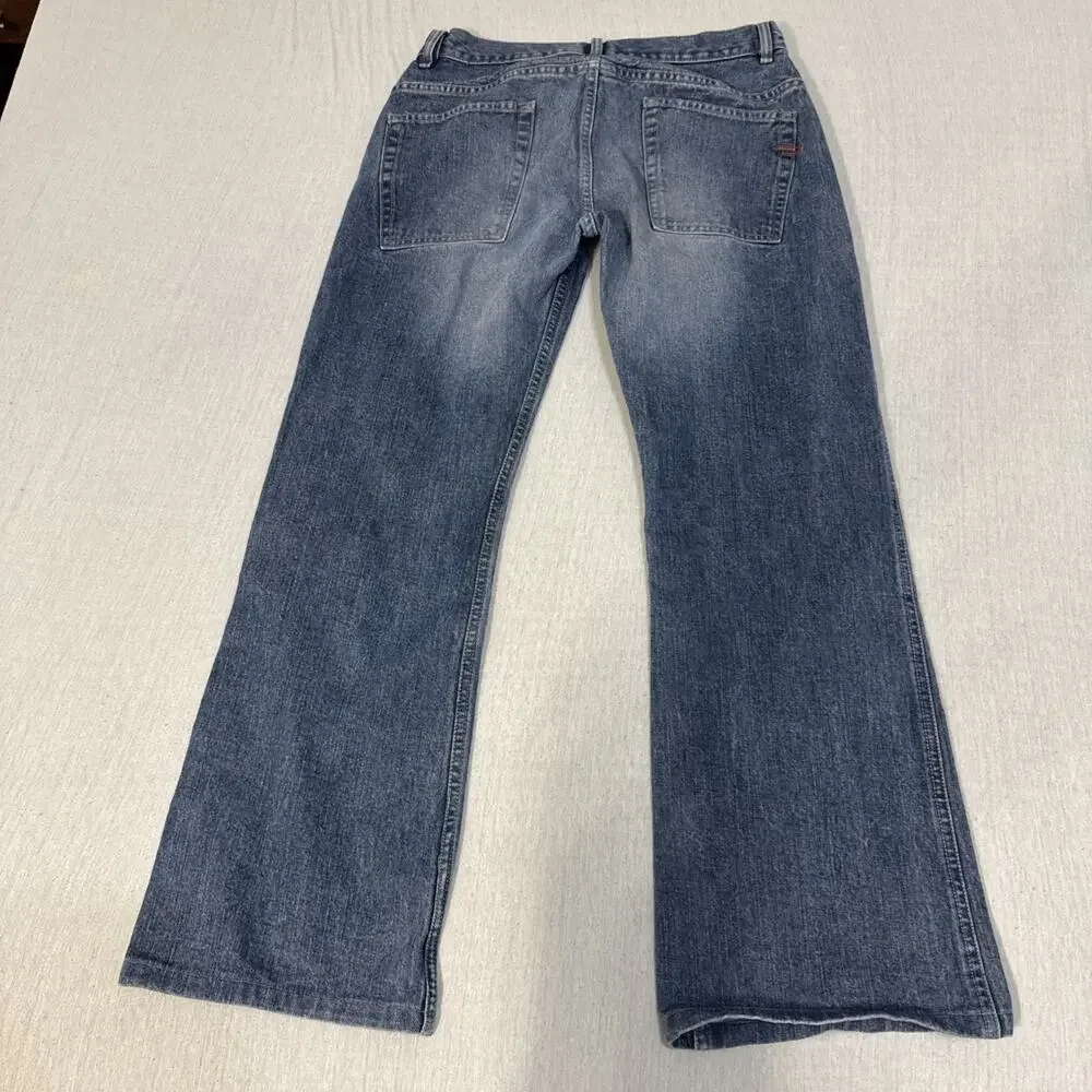 Diesel Bootcut Mens 31x30 Blue Jeans Wash Cowboy Western Distressed Italian